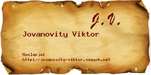 Jovanovity Viktor névjegykártya